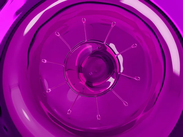 Всплеск и брызги фиолетовой жидкости с капельками — стоковое фото