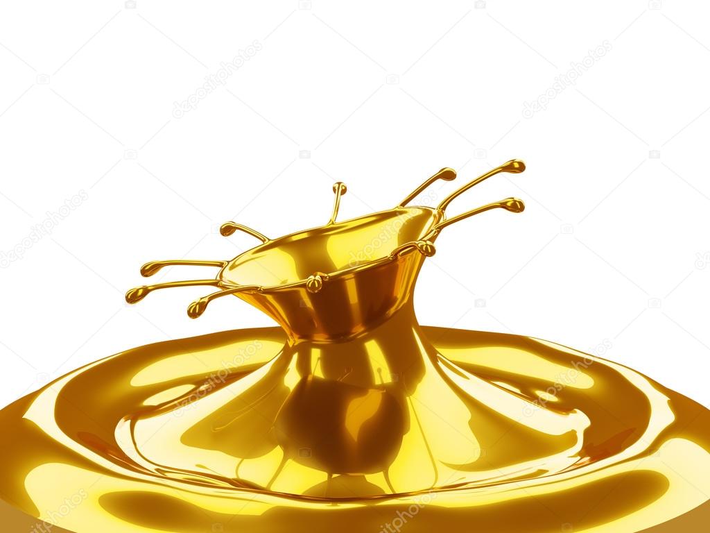 Melted Gold liquid metal splashes isolated — Stock Photo © Arsgera