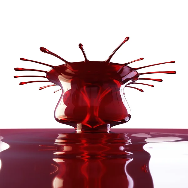 Splash and splatter of cherry juice or wine isolated — Stock Photo, Image