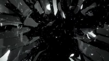 kırık ve kırık siyah cam