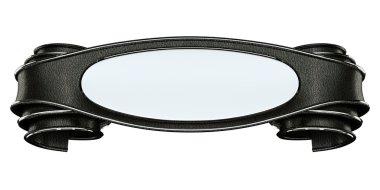 siyah deri etiket ile curles ve metin için yer