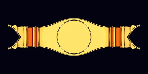 Золотая пустая эмблема или этикетка круглой формы — стоковое фото