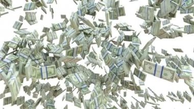 para: dolar nakit ağır çekim saçılması beyaz