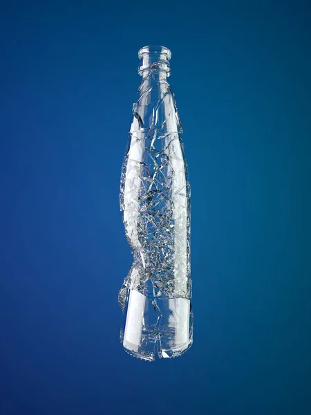 Broken empty glass bottle — Stock Photo, Image