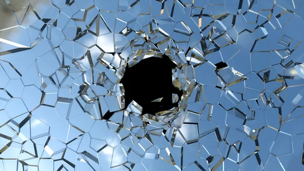 Broken shattered glass — Stock Photo, Image