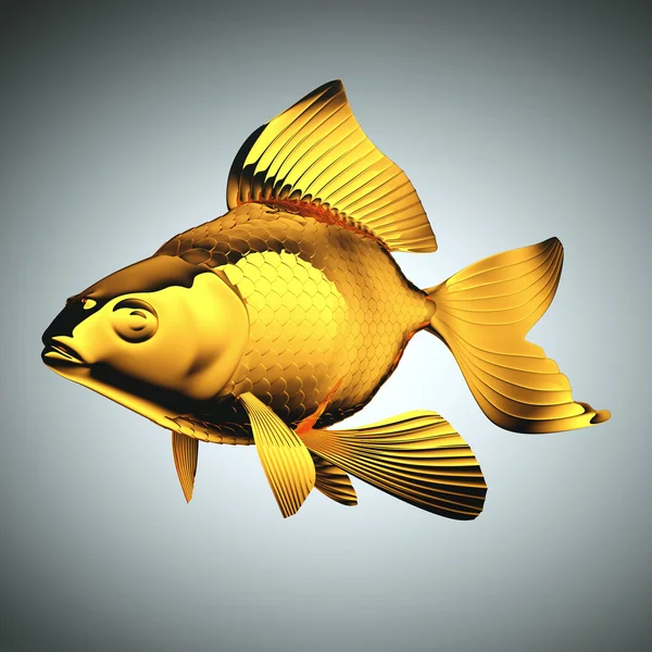 Goldfish with fins and scales — Stock Photo, Image