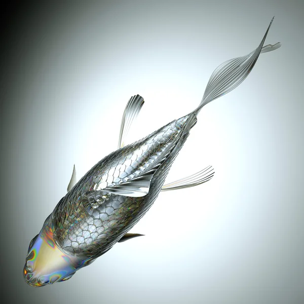 Стеклянная рыба над серой — стоковое фото