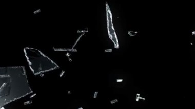 yavaş hareket ile kırık ve kırık cam.