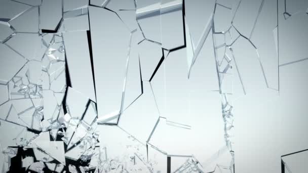 Cracked and Shattered glass with slow motion. — Stock Video