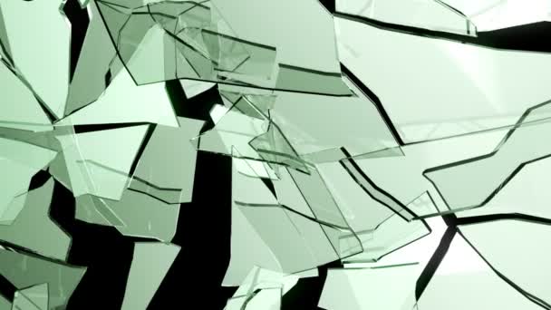 用慢动作的裂纹和破碎的玻璃. — 图库视频影像