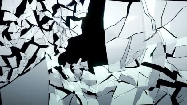Cracked and Shattered glass with slow motion. — Stock Video