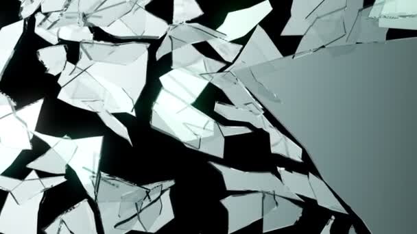 Złamane i rozbite szkło — Wideo stockowe
