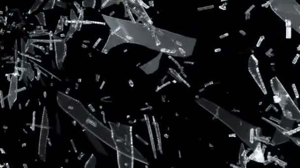 Broken and Shattered glass with slow motion — Stock Video