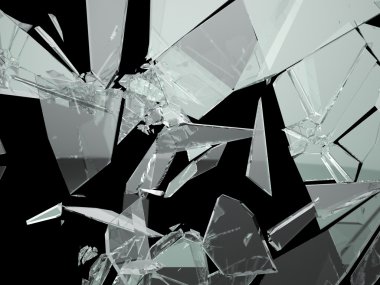 Pieces of Broken and Shattered glass  clipart