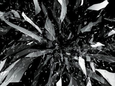 izole kırık cam parçaları