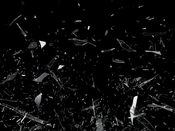 Pieces of Broken Shattered glass 