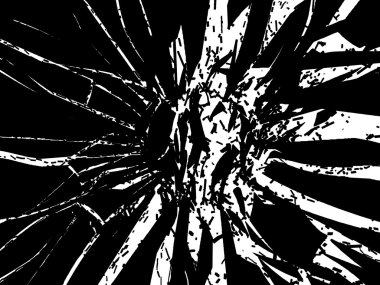 parçalanmış veya bölünmüş cam