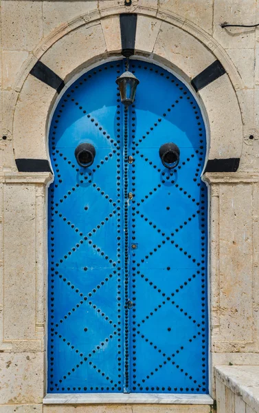 Porta tradicional azul — Fotografia de Stock