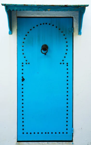 Puerta azul con patrón — Foto de Stock