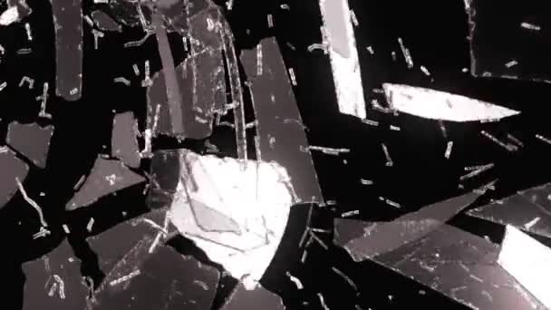 Разбитое и разбитое стекло — стоковое видео