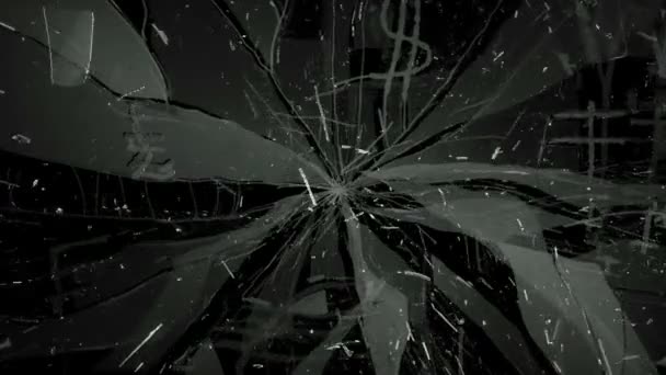 Pieces of shattered glass — Stock Video