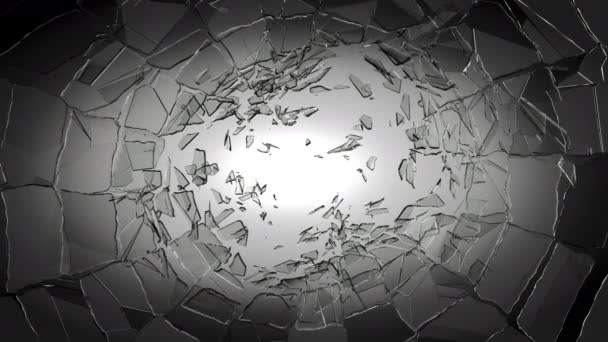 Glass Shattered Broken Slow Motion Render Animation — 图库视频影像