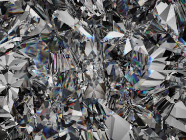 Gemstone elması ya da parlak cam üçgen desenli kaleydoskop. 3d görüntüleme, 3d illüstrasyon