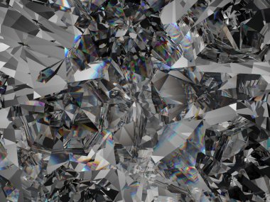 Gemstone veya elmas desenli yakın çekim ve kaleydoskop. 3d görüntüleme, 3d illüstrasyon