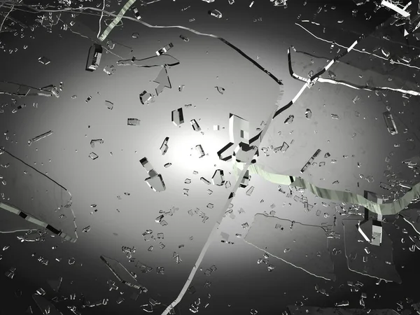 Pieces Glass Broken Cracked Smashed Illustration Rendering Stock Image