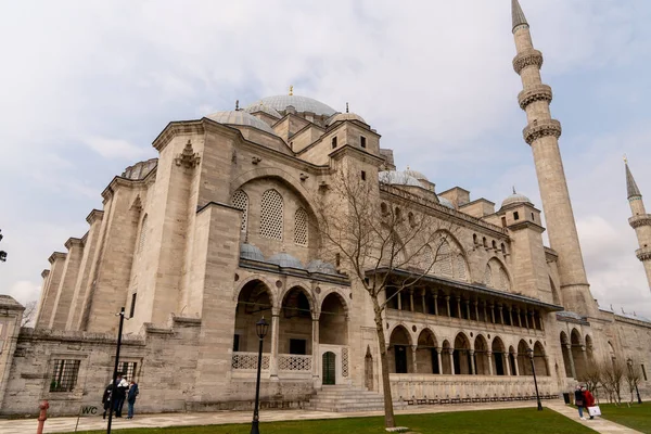 苏莱曼涅清真寺 土耳其最美丽和最光荣的清真寺之一 2021年3月在伊斯坦布尔被捕 — 图库照片