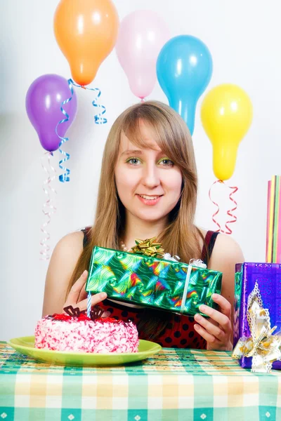 Birthday. Smiling girl — Stock Photo, Image