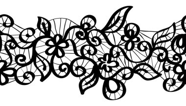 Seamless vector black lace clipart