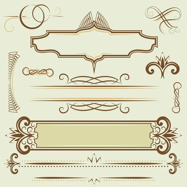 Establecer monogramas y bordes — Vector de stock