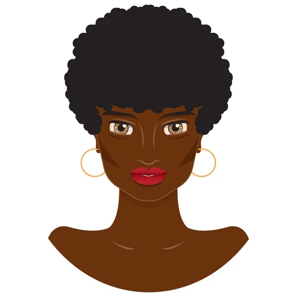 Διάνυσμα πορτρέτο του μια όμορφη γυναίκα της Αφρικής και της Αμερικής — Διανυσματικό Αρχείο
