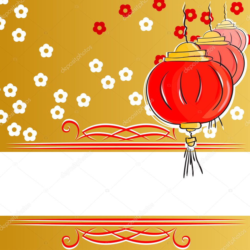 background with Chinese lanterns