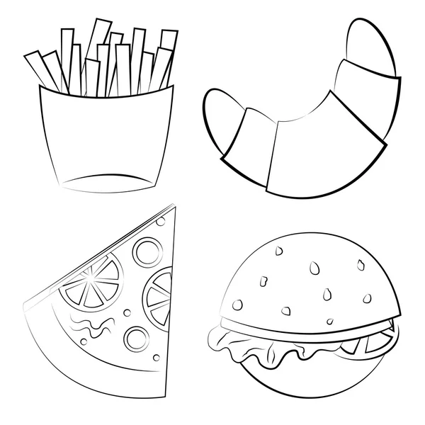 Fast food. Illustrazione vettoriale . — Vettoriale Stock