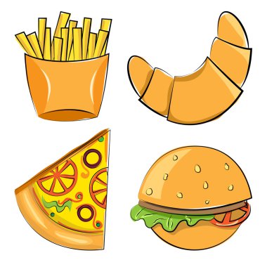 Fast food. vektör çizim.