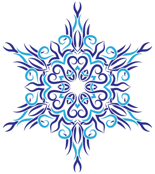 Tribal ornament in the shape of snowflakes — Stock Vector