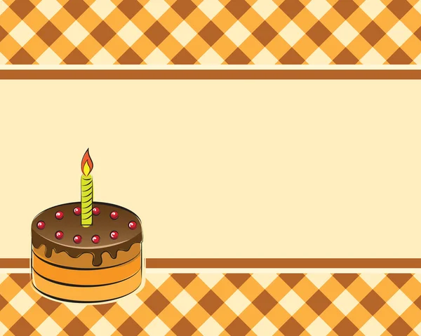 Cake on a plaid background. Vector illustration — Stock Vector