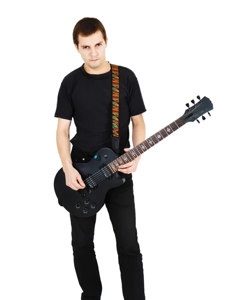 Man with an electric guitar — Stock Photo, Image