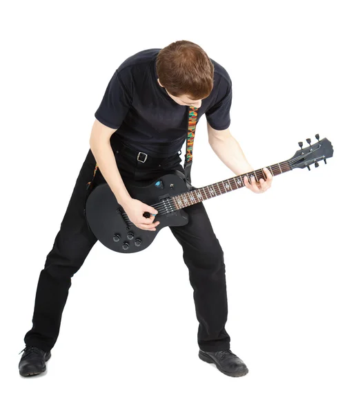 Άνθρωπος με μια ηλεκτρική κιθάρα — Φωτογραφία Αρχείου
