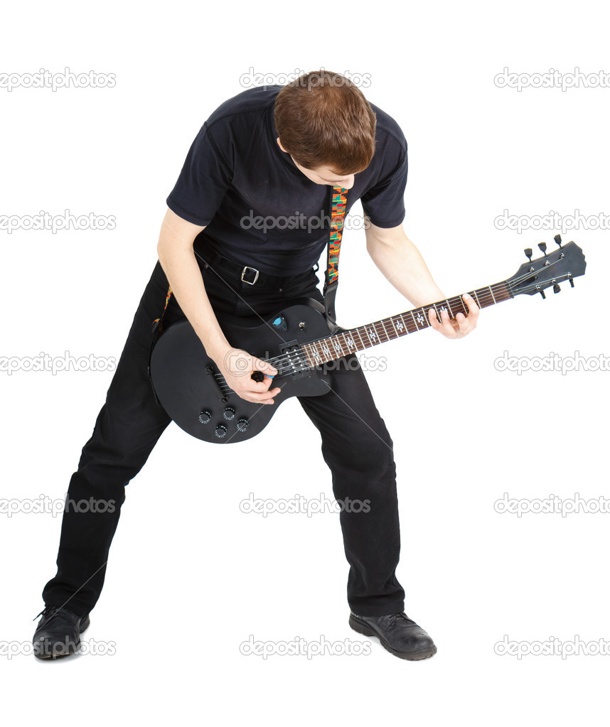 Man with an electric guitar