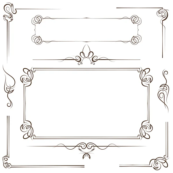 Vintage set vector frame and border — Stock Vector