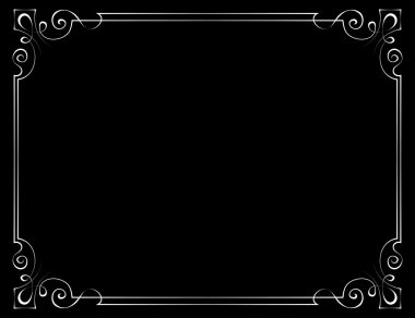 Vector vintage frame on a black background clipart