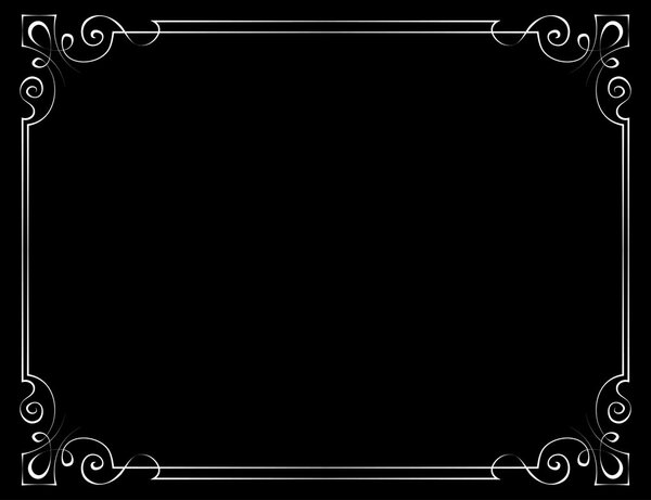 Vector vintage frame on a black background — Stock Vector