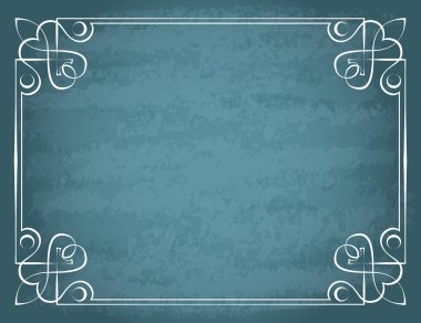 mavi bir arka plan üzerinde vintage çerçeve vektörel