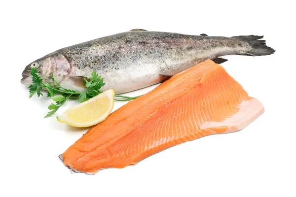 Trout and fillet Royalty Free Stock Photos