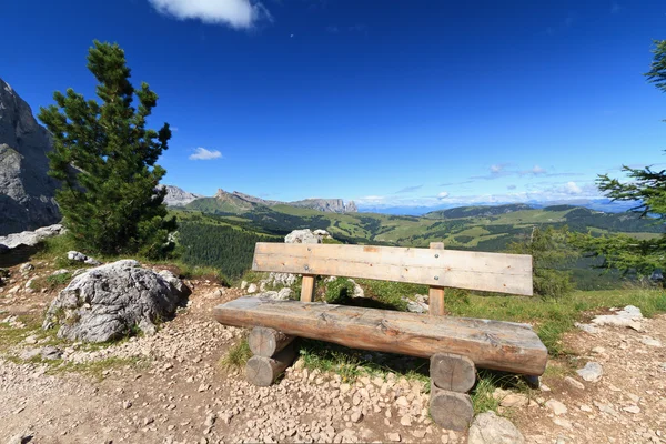 Bench in Dolomites — Stock Photo, Image