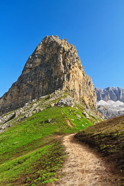 Path over Pordoi pass — Stock Photo, Image