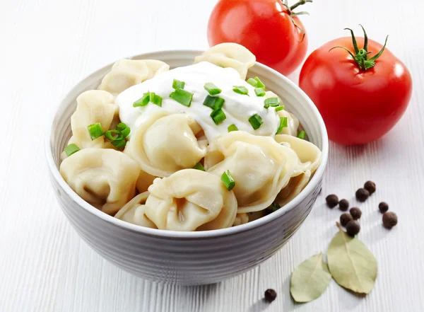 Dumplings pelmeni ruso — Foto de Stock